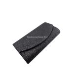 Fekete csillámporos női alkalmi táska.