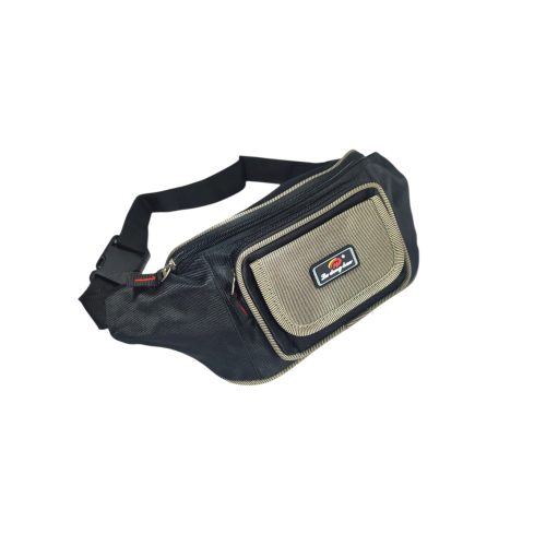 Férfi nagyméretű övtáska elején zsebbel.