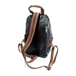 Sokzsebes női fekete háti és válltáska.