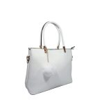Női fehér kézitáska kettő cipzáras rekesszel.