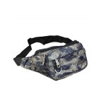 Terepmintás, szürke férfi övtáska 4 cipzáros zsebbel.