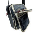 Kétszínű férfi oldaltáska három külső zsebbel.