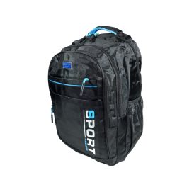   Férfi olcsó hátizsák, elején  kék "SPORT" felirattal.