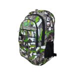 Színes, terepmintás iskolatáska kettő rekesszel.