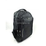 Fekete férfi hátizsák három cipzáras zsebbel.