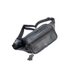 Fekete műbőr övtáska 4 zsebbel.