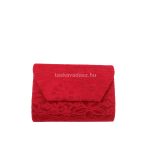 Piros alkalmi táska, csipke mintával.