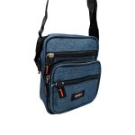 Kék kicsi férfi sokzsebes átvetős táska.