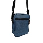 Kék kicsi férfi sokzsebes átvetős táska.