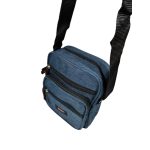 Kék kicsi férfi sokzsebes átvetős táska.