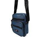 Kék kicsi férfi sokzsebes átvetős táska.