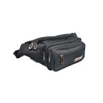 Nagy férfi fekete övtáska zsebekkel.