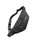 Férfi fekete lapos nagy övtáska.