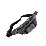 Férfi fekete terepmintás lapos nagy övtáska.