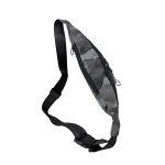 Férfi fekete terepmintás lapos nagy övtáska.