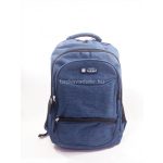 Kék férfi hátizsák, három cipzáros rekesszel.