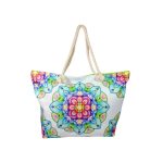 Mandala mintás zöld nagyméretű strandtáska.
