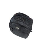 Fekete poliészter sportos női hátizsák.