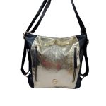 Divatos női fekete hátizsák és válltáska egyben.