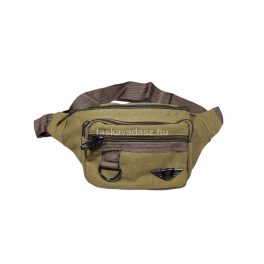 Férfi vászon övtáska cipzáras zsebekkel.
