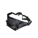 Fekete övtáska négy cipzáros zsebbel.