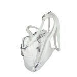 Fehér női hátizsák, kézitáska, és oldaltáska egyben. 