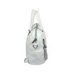 Fehér női hátizsák, kézitáska, és oldaltáska egyben. 