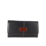 Unisex pénztárca belsejében patentos káryatartóval.