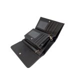 Unisex pénztárca belsejében patentos káryatartóval.